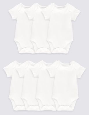 7 Pack Flat Seams Baby Bodysuits